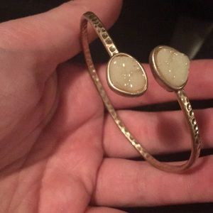 Bronze bracelet with white stones